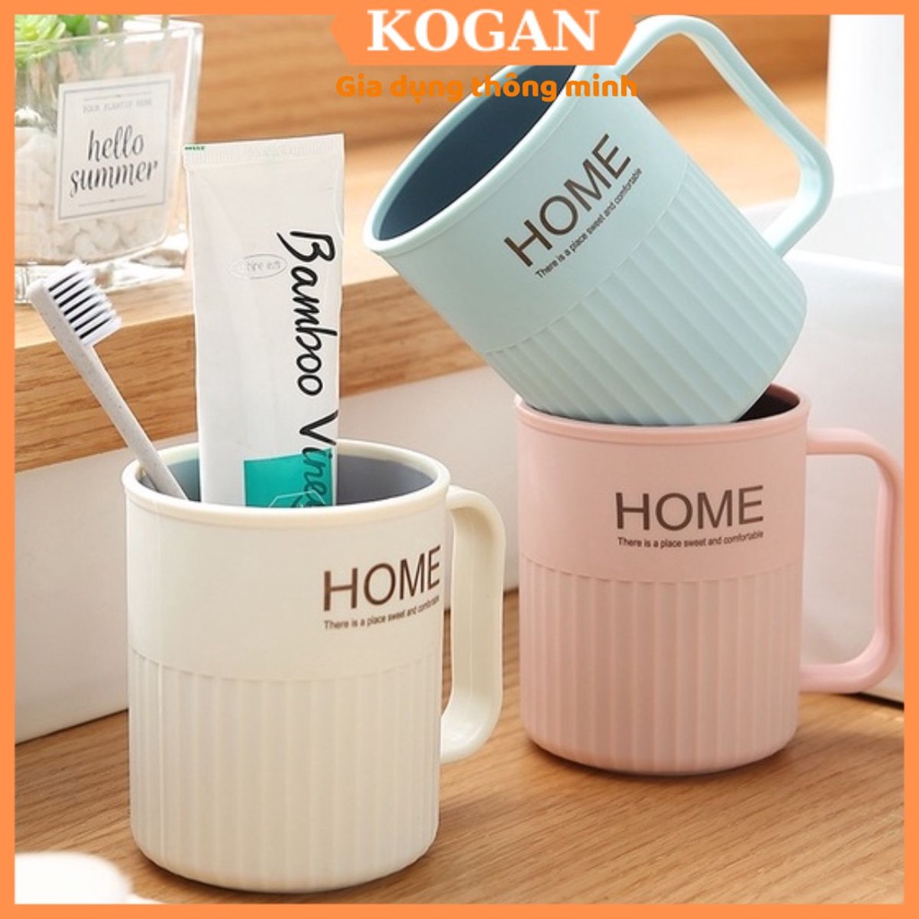 Cốc Đánh Răng Chữ HOME Có Quai Cầm Cao Cấp - Cốc Đựng Bàn Chải Đánh Răng - Ly Uống Nước Xịn Xò 1182