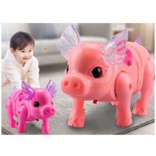 Đồ chơi con heo biết đi có nhạc, đèn, dây dắt, đồ chơi heo cho bé nhiều màu sắc tươi sáng, có nhạc và đèn
