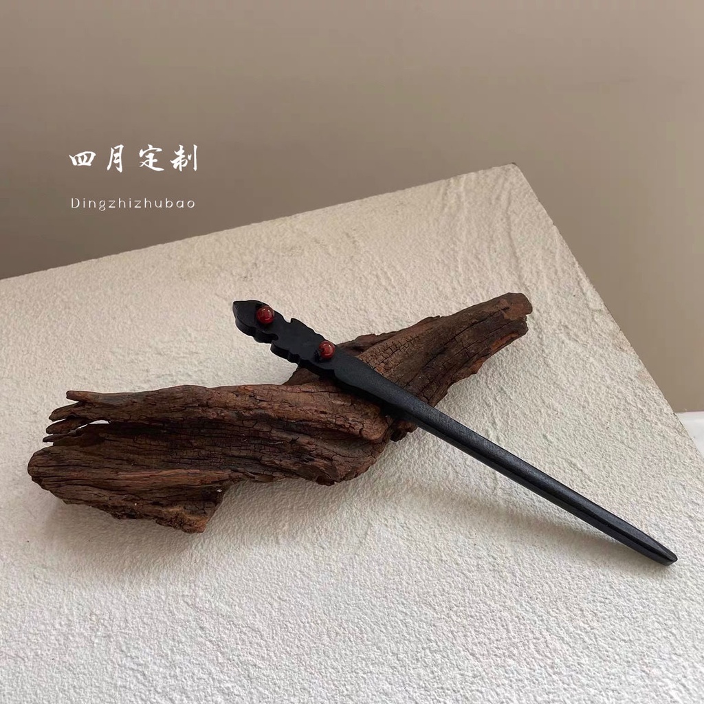Trâm Cài Tóc Bằng Gỗ Đào Phong Cách Hanfu Cổ Điển Cho Nữ