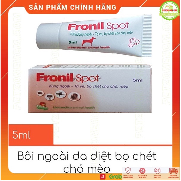 Fronil Spot 5ml nhỏ gáy cho 40 - 60 kg️ FREESHIP ️ Phòng và ngừa ve, bọ chét, nhỏ ngoài da chăm sóc sức khỏe cho chó