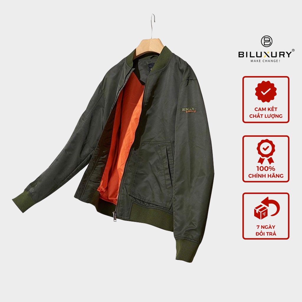 Áo khoác nam bomber Biluxury 2 lớp 4AG2T008 chống nước Gore-tex đẳng cấp cản gió tốt