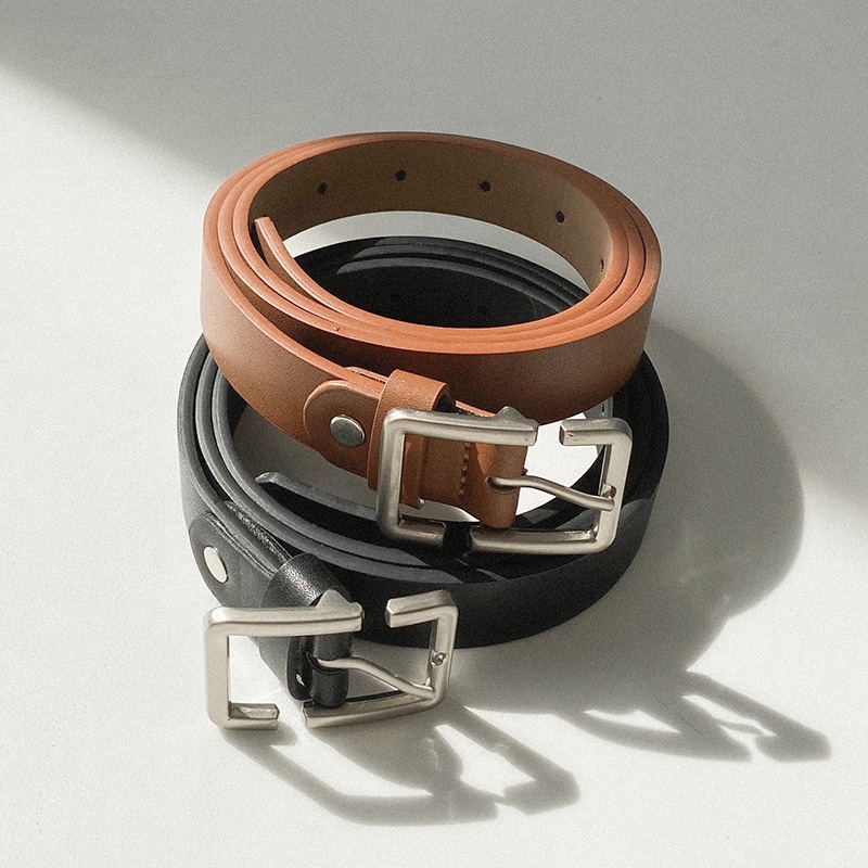 Thắt Lưng Màu Đen Phong Cách hip hop Đơn Giản Cổ Điển Dành Cho Nam Nữ