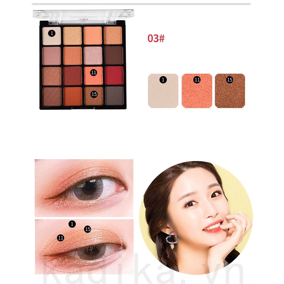 Bảng phấn mắt QIAOYAN 16 màu trang điểm đa năng | BigBuy360 - bigbuy360.vn