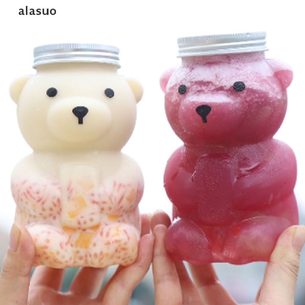 Bình đựng nước bằng nhựa có nắp đậy sức chứa lớn thiết kế gấu hoạt hình đáng yêu dành cho trẻ em