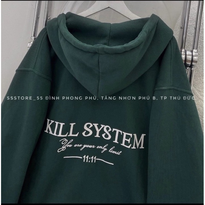 ÁO KHOÁC NỈ NGOẠI KILL SYMSTEM XANH LÁ SIÊU HOT