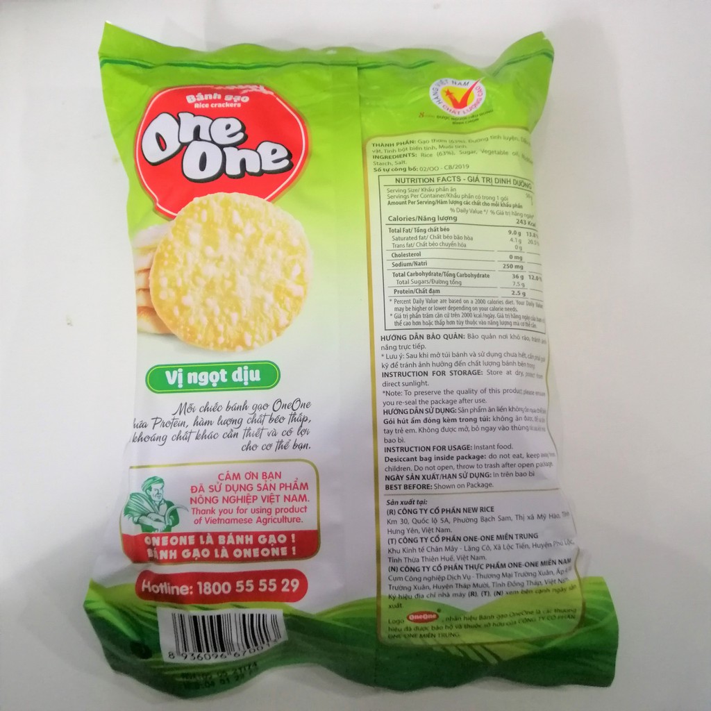 Bánh Gạo One One Vị Ngọt Dịu (Gói 150g)