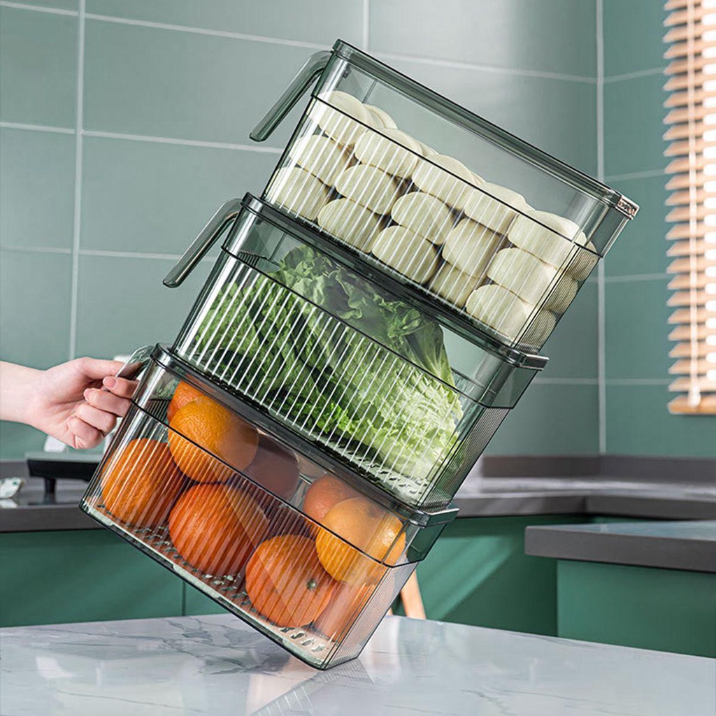 Cabezant fridge drawer kitchen home removable eco-friendly anti-slip with handle storage organizer