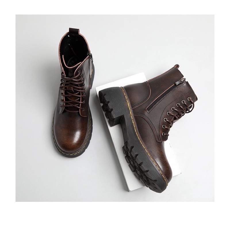 Giày nữ da bò thật retro cao cấp