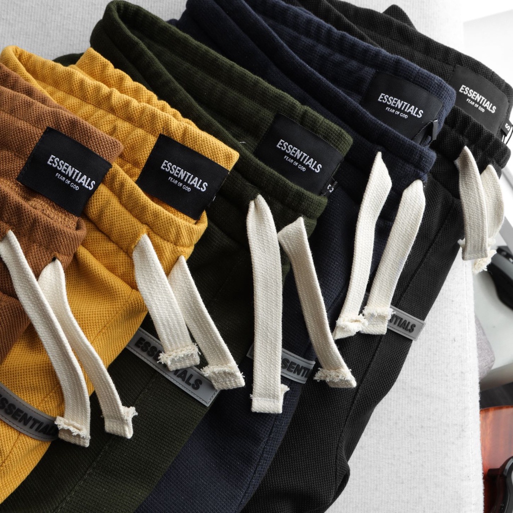 Quần Short Nỉ Cotton chất đẹp nhiều màu Essentials Xám/Xanh lá/Xanh/ Nâu