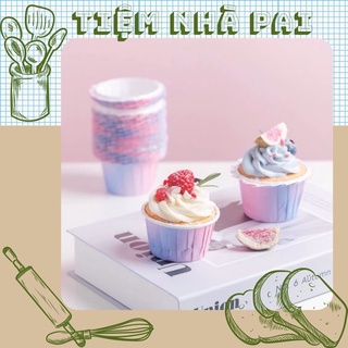 Set 50 cái Cup giấy nướng bánh Cupcake/Muffin phiên bản màu Tím grandient
