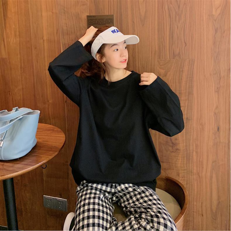 Áo thun dài tay trơn Unisex form rộng basic Long sleeve tee 5 màu.