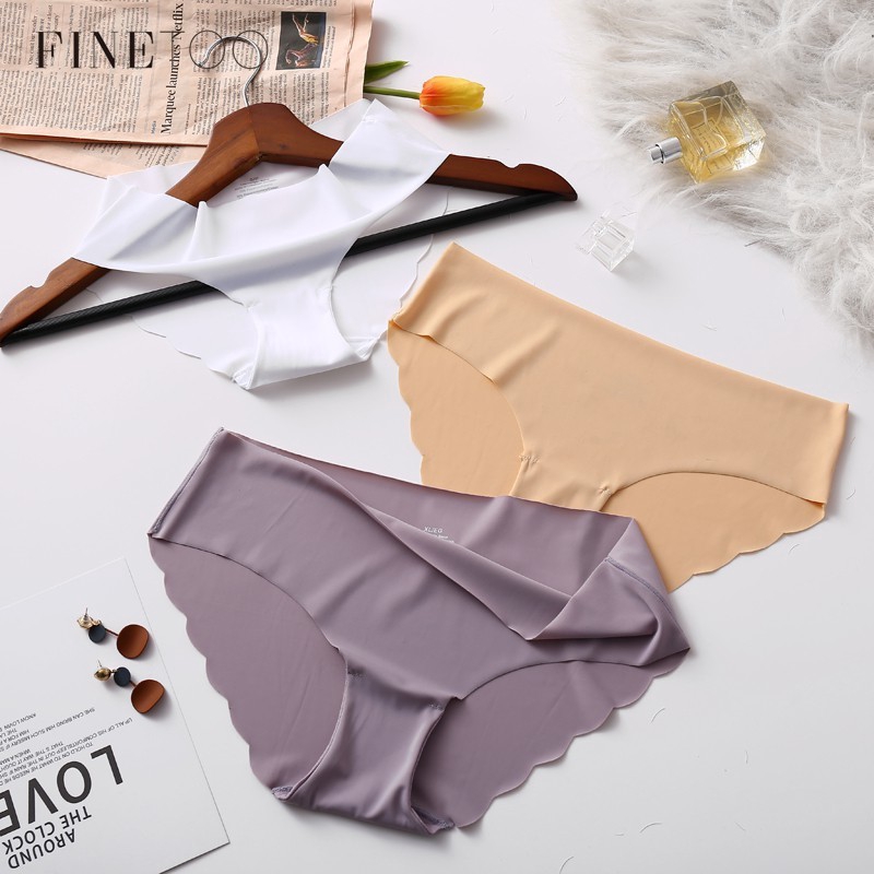 FINETOO Quần Lót Lụa Mỏng Không Đường May Thoáng Khí Dành Cho Nữ