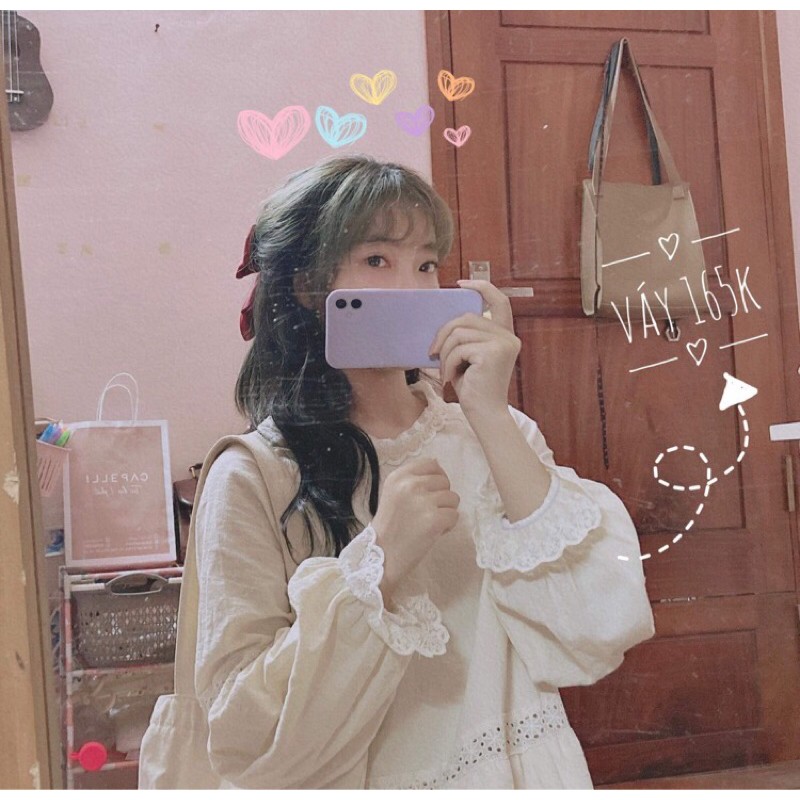 Váy vintage trơn sale giá sốc