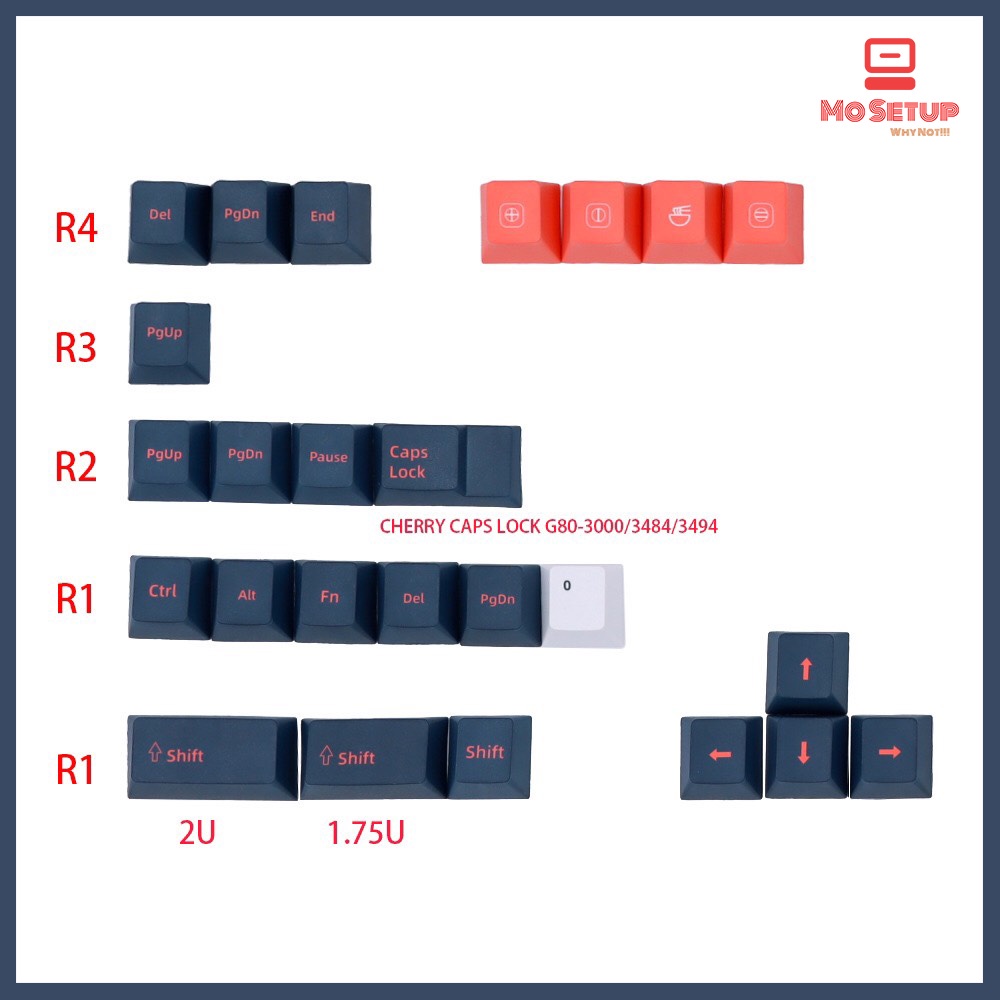 Keycap PBT Bento Dye-Sup Profile Cherry - Phù hợp tất cả các Layout 61,68,84,98,TKL,Fullsize