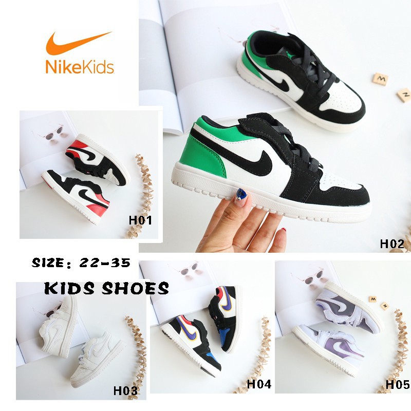 * Cổ phiếu sẵn sàng * Nike Air Jordan 1 Low Baby Boy Girl Kasut Kids Giày trẻ em Giày thể thao Giày thể thao