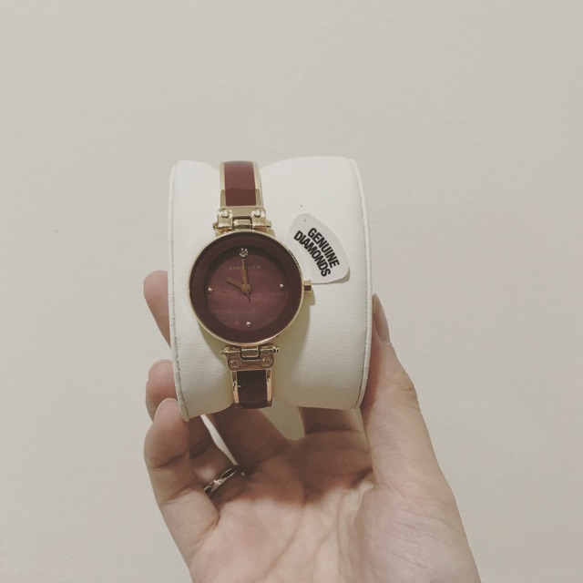 Đồng hồ Nữ Anne Klein dây kim loại mặt đá hàng xách tay Mỹ