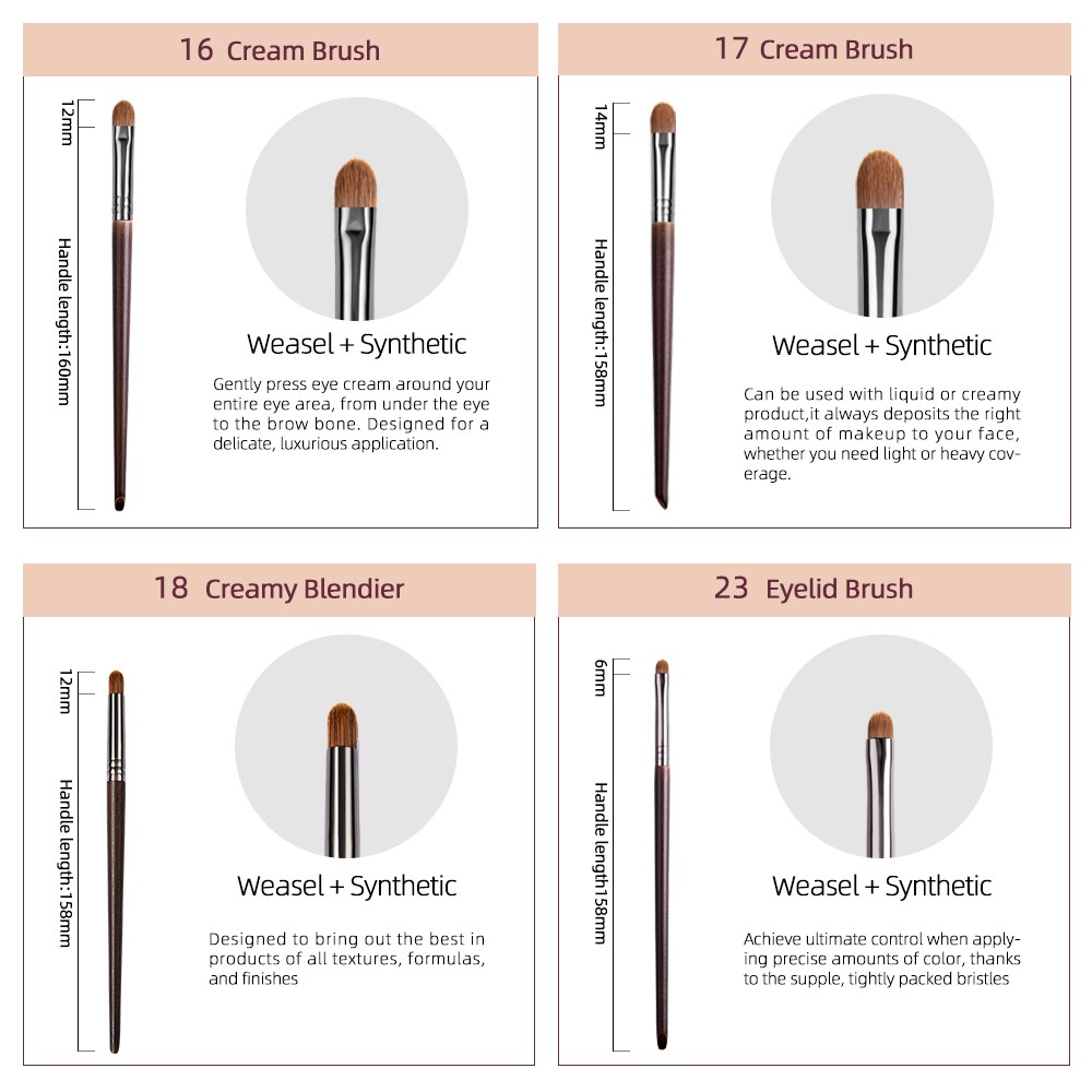 Set 4 cây cọ OVW XQ16171823 trang điểm chuyên nghiệp