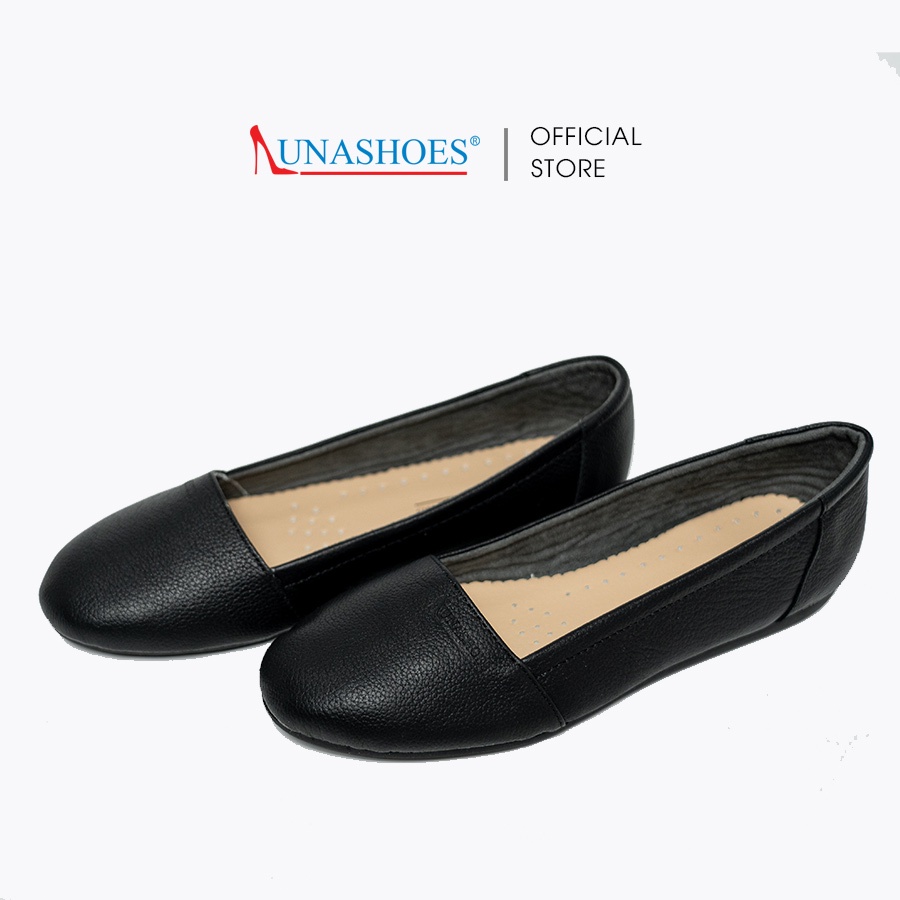 Giày búp bê nữ mũi tròn thương hiệu LUNASHOES 1062 bảo hành 2 năm giầy da bò thật sẵn hàng full box