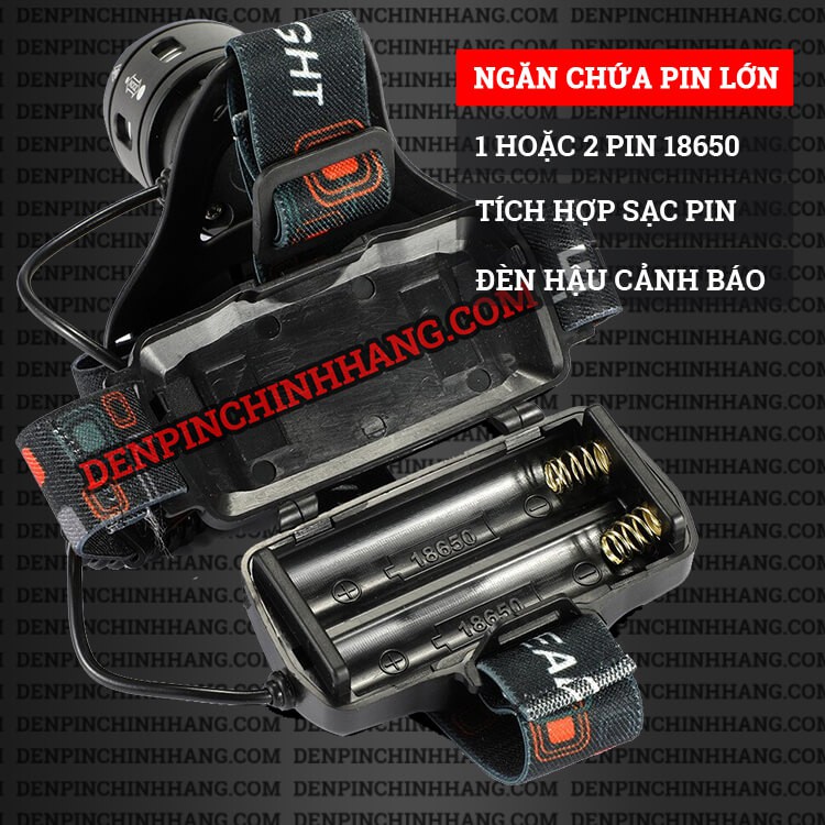 Đèn pin đội đầu P50 Tặng kèm 2 pin