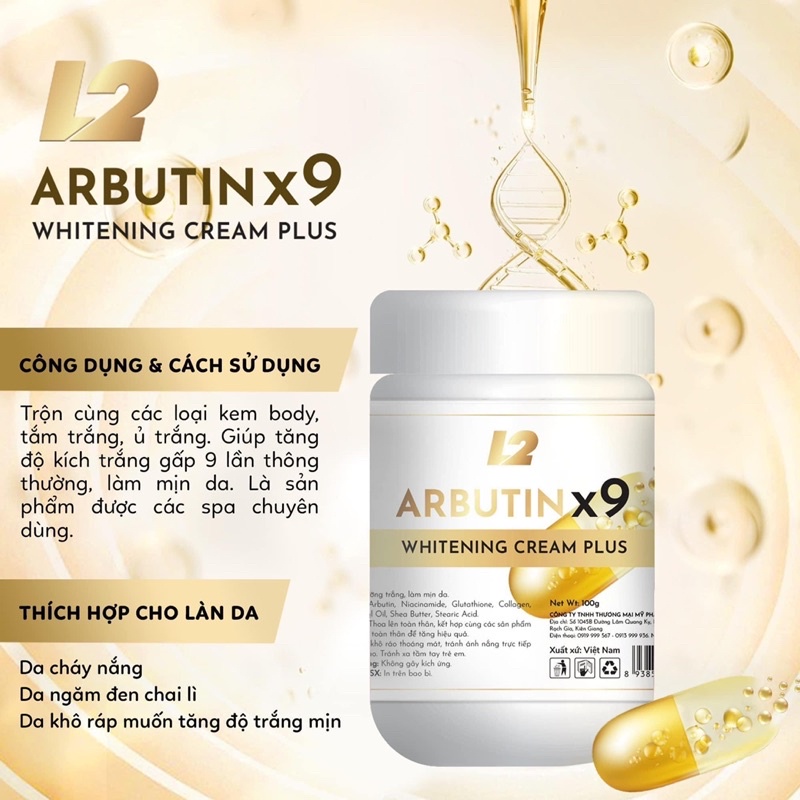 KÍCH TRẮNG BODY #ARBUTIN x9 L2