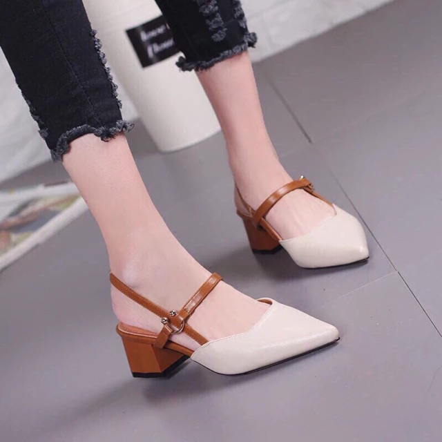 GIÀY CAO GÓT BÍT MŨI 5 PHÂN PHỐI 2 MÀU