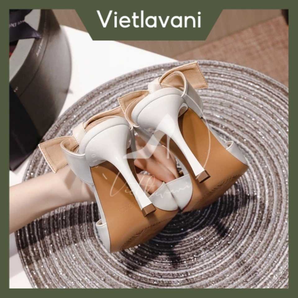 Guốc nữ mã G27 Vietlavani cao 7cm hàng đẹp có 2 màu kem và đen