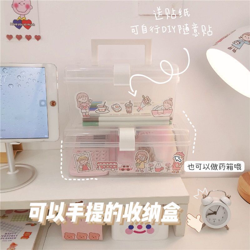 Hộp Đựng Đồ Trang Sức Để Bàn Trong Suốt Nhỏ Gọn Đa Năng Tiện Lợi Dành Cho Học Sinh