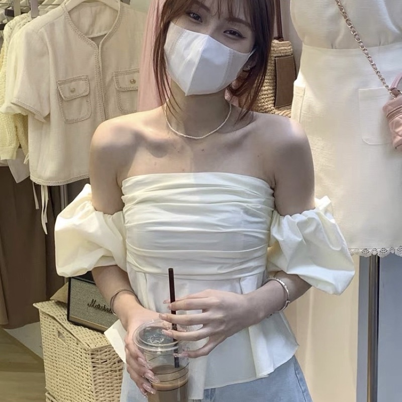 Áo Peplum Tiểu Thư Trễ Vai Tay Bồng Xếp Ly Ngực Tay Rời Bo Chun Sau Phong Cách Trẻ Trung Nữ Tính Luviecloset