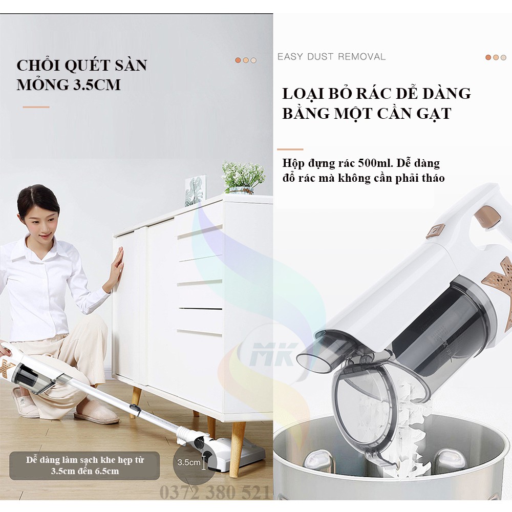 Máy Hút Bụi Cầm Tay Mini X SV1300 Vacuum Cleaner, Hút Khoẻ  Công Suất 700W, Lực Hút 14000Pa + Tặng 9 Đầu Hút.  BH 12T