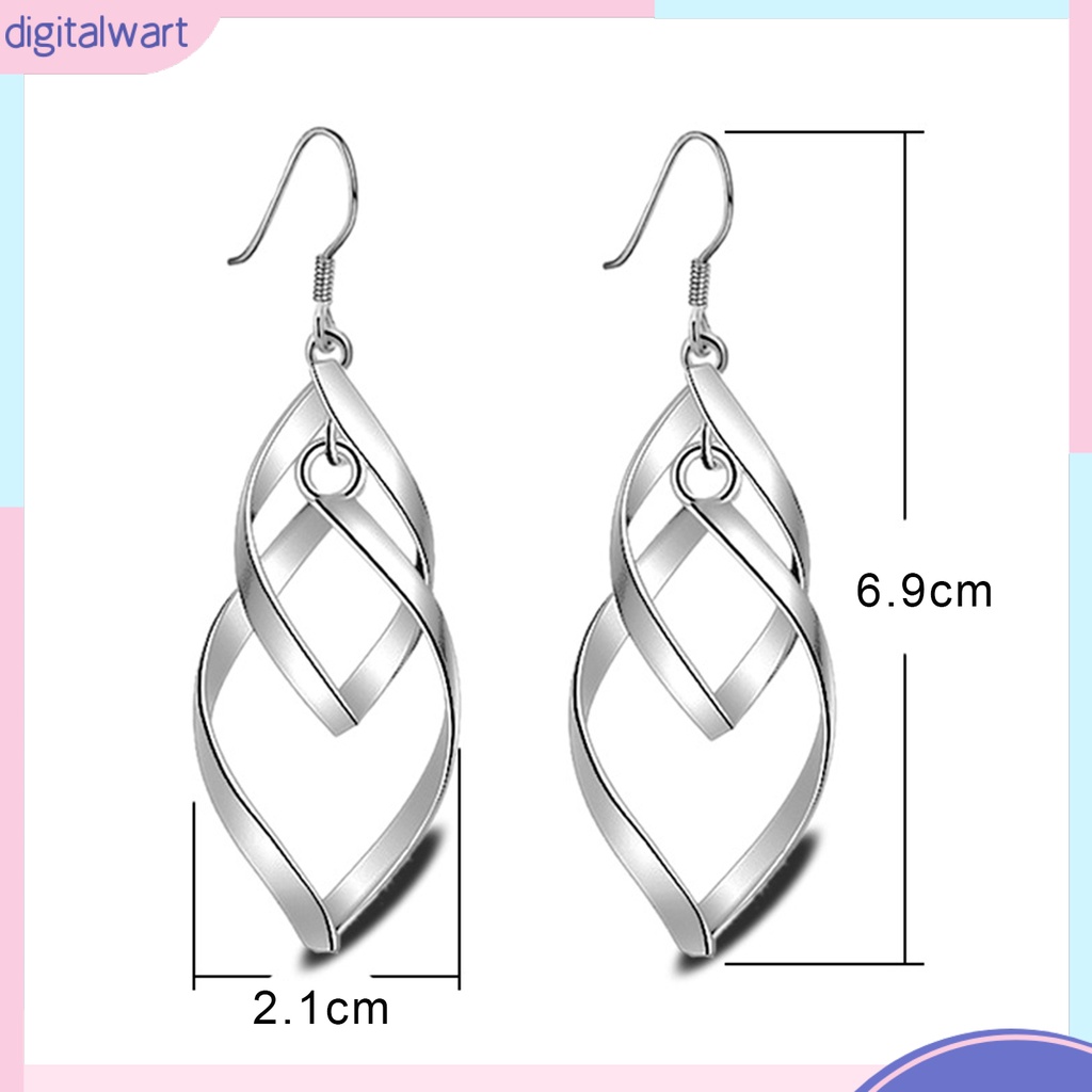 Cặp khuyên tai hình xoắn mạ bạc nhẹ nhàng thanh lịch dành cho nữ