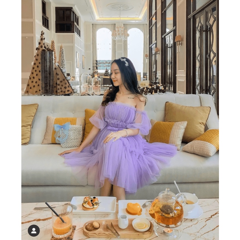 ĐẦM LƯỚI XÒE KIỂU DÁNG CÔNG CHÚA XINH ĐẸP UP