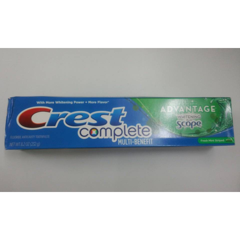 KEM ĐÁNH RĂNG CREST ADVANTAGE WHITENING PLUS SCOPE 232G CHÍNH HÃNG - 6461