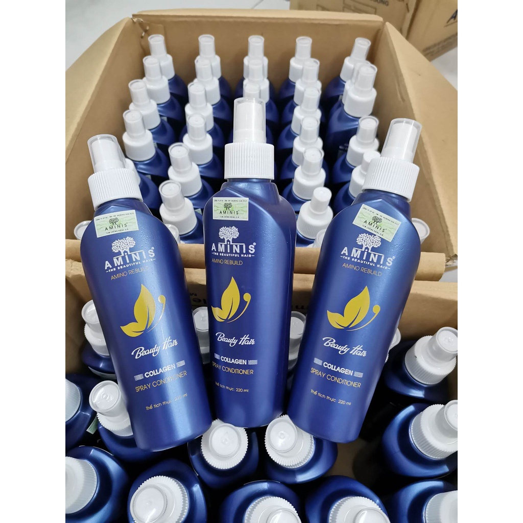 Xịt Dưỡng Tóc Collagen Aminis Hàng Chính Hãng 220ML