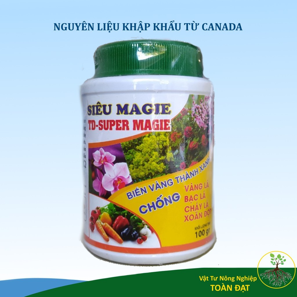 Phân Bón Super MAGIE lọ 100g, Siêu MAGIE biến vàng thành xanh, chống vàng lá, bạc lá, cháy lá, xoắn đọt