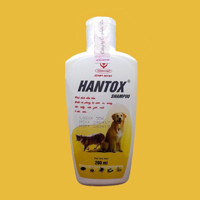 sữa tắm hantox trị rận ghẻ ve cho chó mèo 200ml