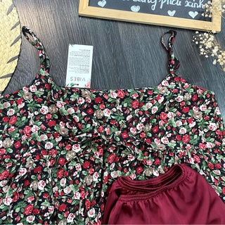 [O] VIBES Đồ bộ 2 dây Rose Bow Straps Set