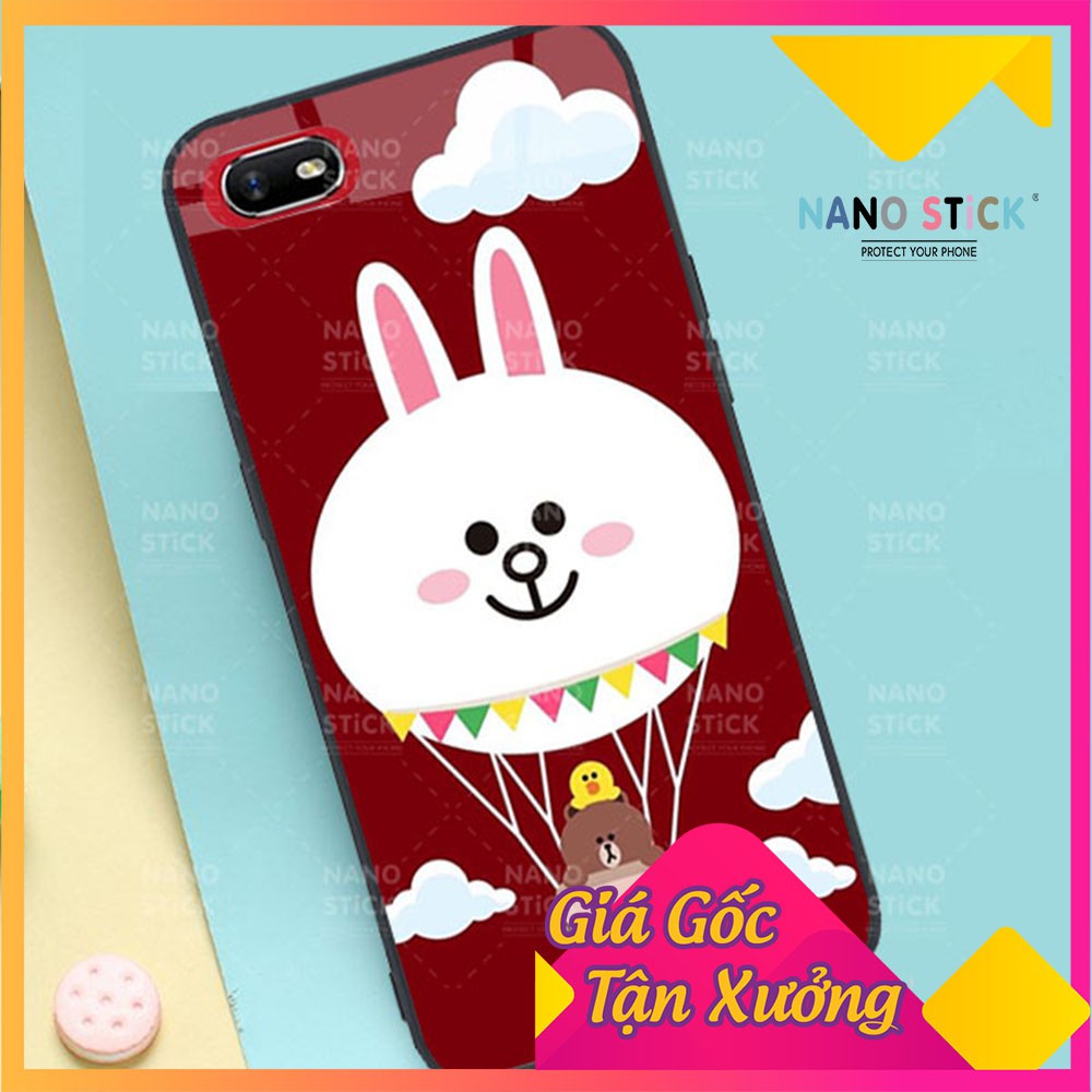 Ốp lưng oppo A1K_ốp kính cường lực_in hình thỏ cony_tặng cường lực oppo