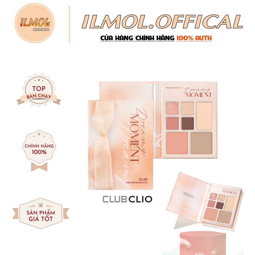 Bảng phấn mắt đa năng [phấn má + khối ] Hàn Quốc CLIO PRO MOOD PALETTE dreamy moment tone hồng cam nhẹ nhàng