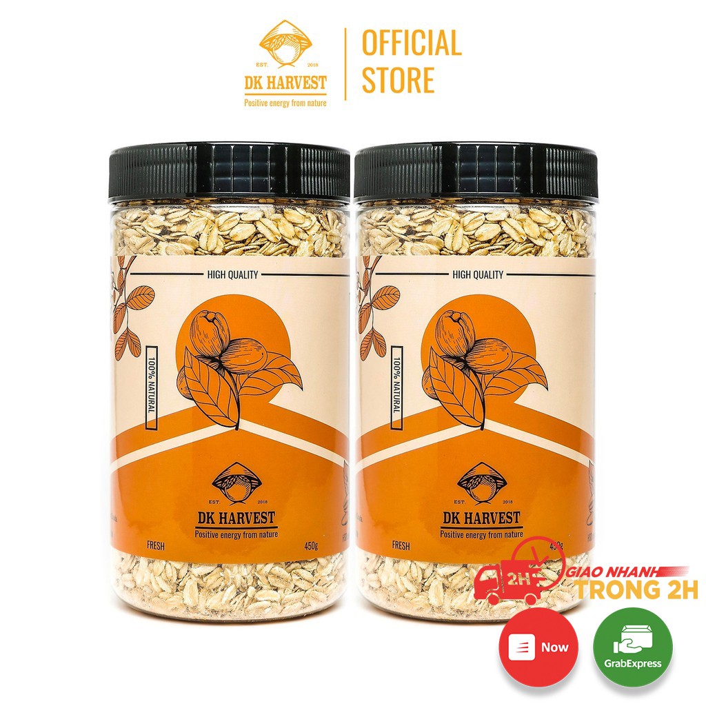 COMBO SIÊU TIẾT KIỆM 2 Hũ Hạt Yến Mạch Cán Dẹt (Cán Mỏng) Nhập khẩu ÚC - 900g (1 hũ 450g) - Cam kết chất lượng.