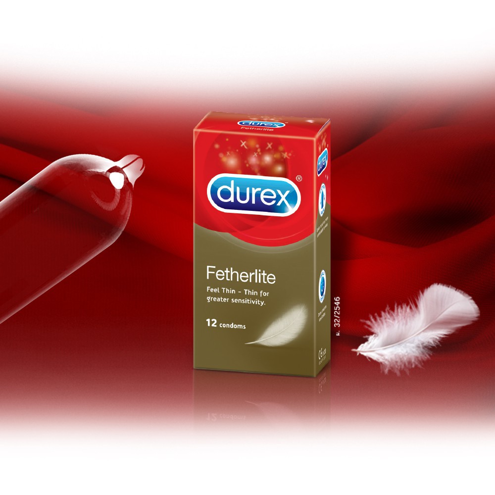 Bộ 2 hộp bao cao su Durex Fetherlite 12 bao (12 cái/hộp, size 52,5mm)