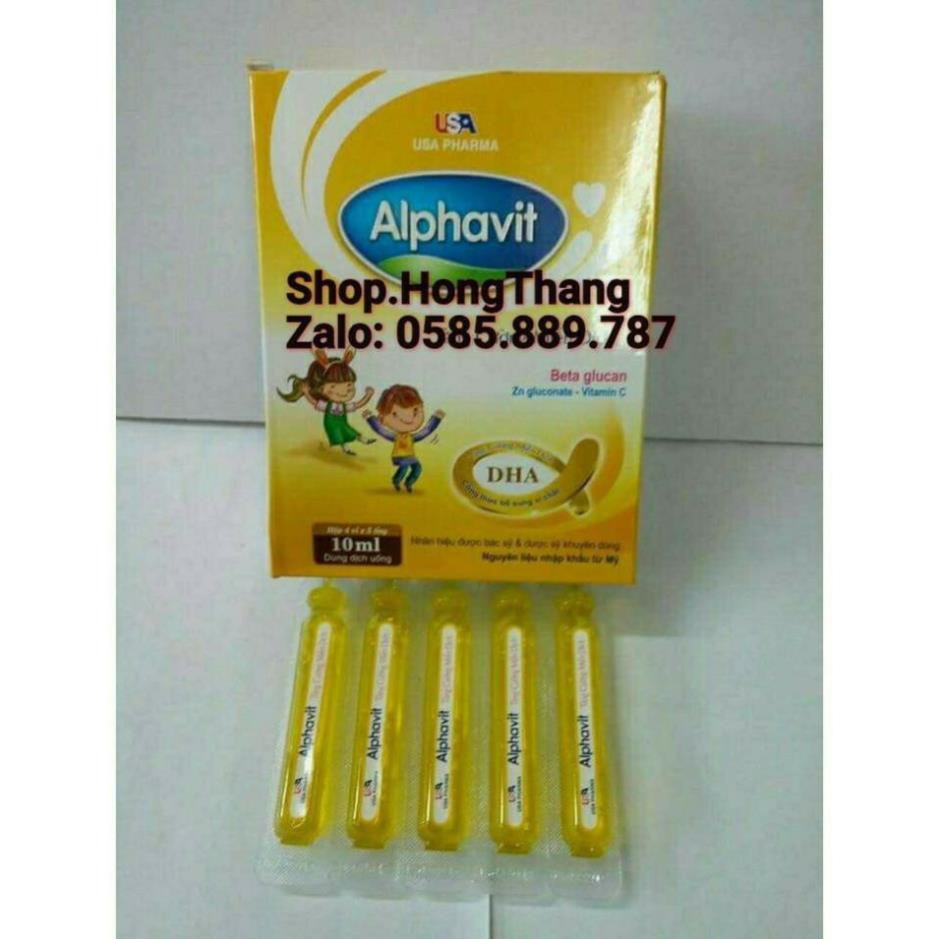 Alphavit vàng tăng cường miễn dịch đề kháng cho bé, giúp bé ăn ngon ngủ ngon kích thích bé  ăn nhiều hơn 20 ống