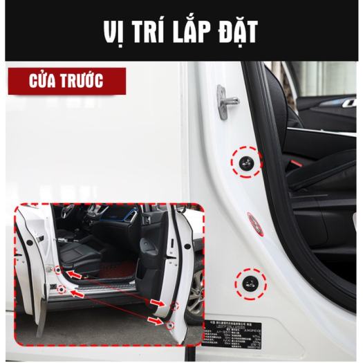 Đệm giảm chấn ô tô - Nút giảm lực đóng cửa xe ô tô đầy đủ logo các hãng