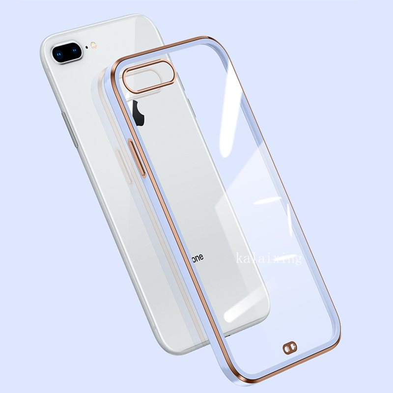 Ốp điện thoại trong suốt cạnh thẳng cho IPhone 7 8 Plus Xs Max 11 Pro Max | BigBuy360 - bigbuy360.vn