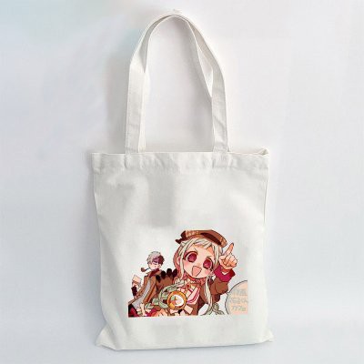 Túi tote vải trắng đeo vai in hình Jibaku Shounen Hanako-kun Ác quỷ trong nhà xí phong cách cá tính anime chibi