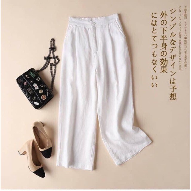 Quần đũi ống rộng dài - Quần culottes đũi dáng dài ống rộng siêu Hot dáng suông