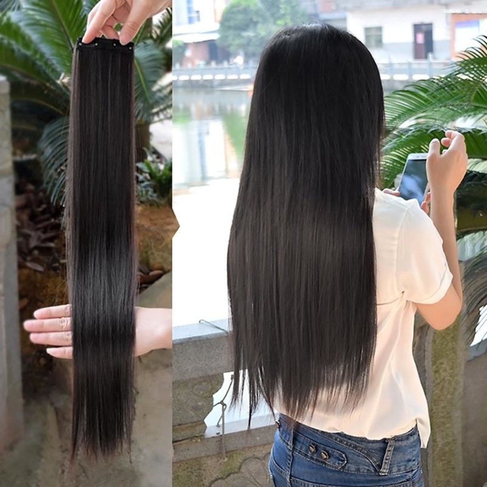 [Hàng mới về] Tóc giả nối dài dáng thẳng 2 kẹp siêu bền dùng hóa trang dành cho nữ