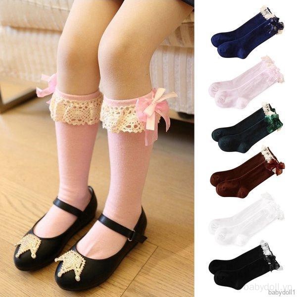 Vớ Cao Tới Gối Đính Nơ Dễ Thương Cho Bé Gái
