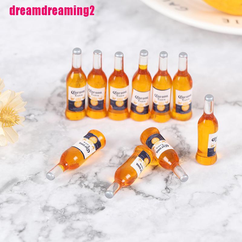 Set 10 mô hình chai rượu mini tỉ lệ 1/12 trang trí nhà búp bê