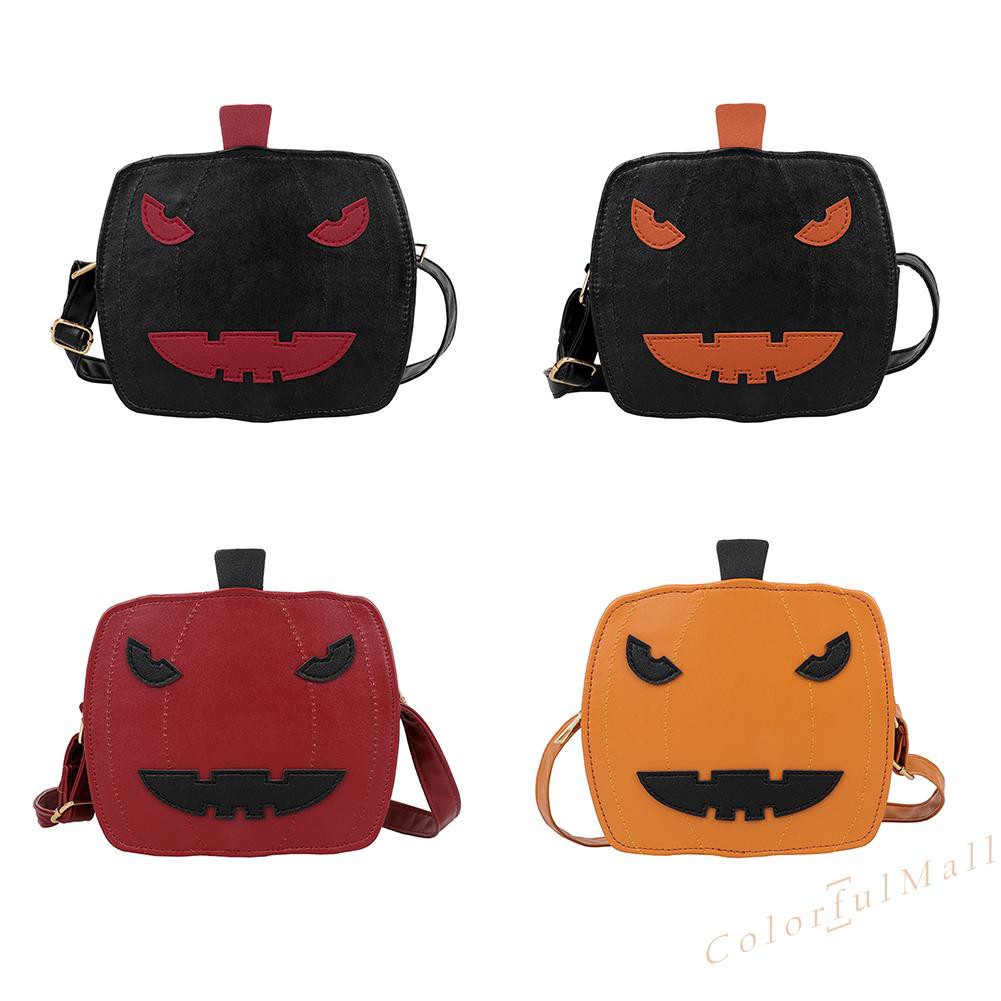 Funny Pumpkin Shoulder Messenger Bag Girls Ladies PU Casual Purse Handbag