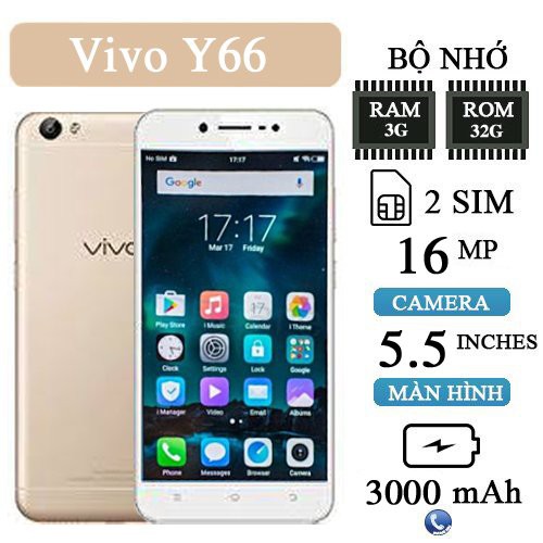 Điên Thoại Vivo Y66 2Sim Ram 3/32G Chiến Game PUBG/FREE FIRE mướt